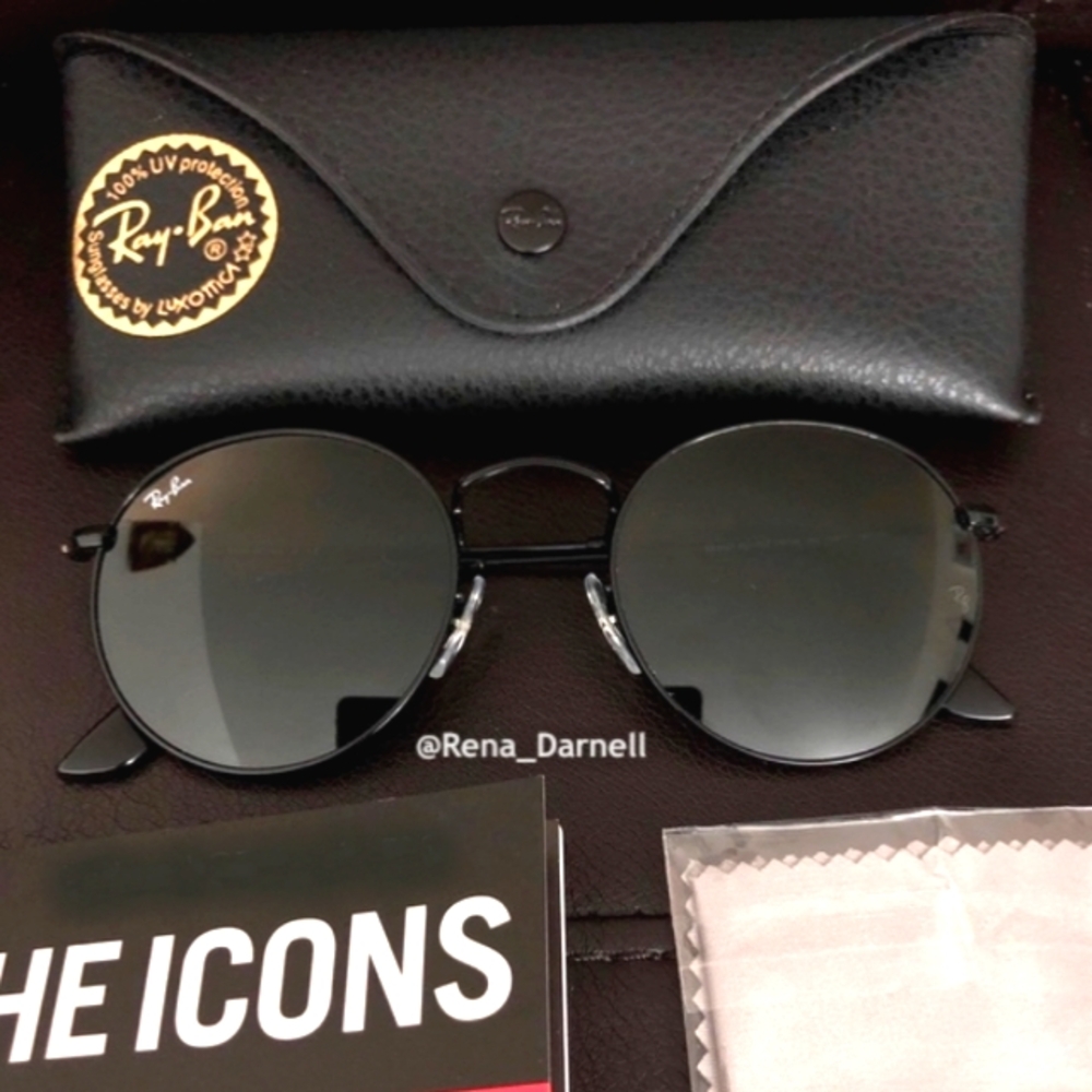 Ray-Ban Round Metal RB3447 Black New